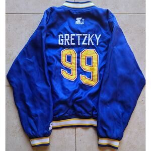 GRETZKY #99 St Louis Blues 90s STARTER Pullover jacket M kids blue NHL vintage